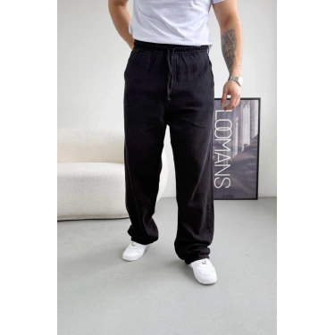 SİYAH RENK EXTRA BAGGY GABARDİN PANTOLON