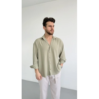 ÇAĞLA YEŞİLİ MODAL KUMAŞ GÖMLEK