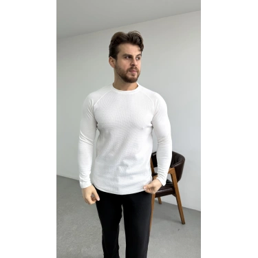 WAFFLE KUMAŞ BEYAZ SWEAT