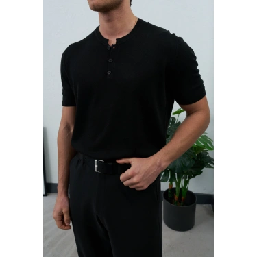 HANLEY YAKA TRİKO SİYAH