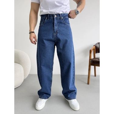 LACİVERT LOOSE FİT KALIP BAGGY KOT PANTOLON