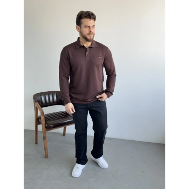 Acı Kahve Oysh Kumaş Polo Yaka Sweat
