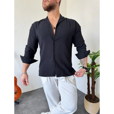 Aerobin Kumaş Gömlek Siyah