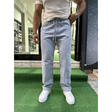 Bel Lastikli Kot Pantolon Buz Mavisi