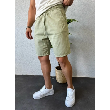 Gabardin Kumaş Şort Mint Yeşili