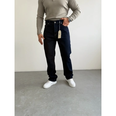Koyu Lacivert Baggy Kalıp Kot Pantolon