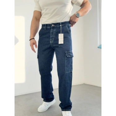 Koyu Lacivert Kargo Cep Kot Pantolon