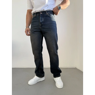 Koyu Lacivert Yıkamalı Kot Pantolon