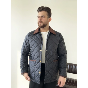 Lacivert Kapitone Mont