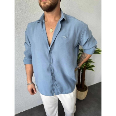 Mavi Modal Kumaş Gömlek