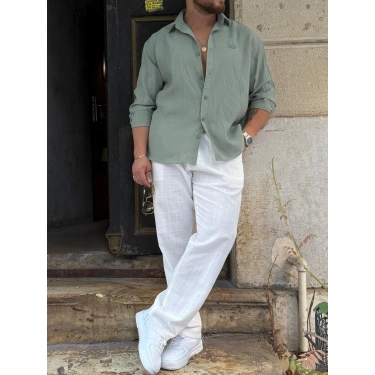 Mint Yeşili Modal Gömlek