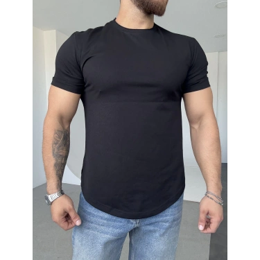 Ovel Kesim Basic Tişört Siyah