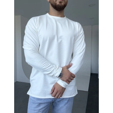 Pis Kesim Sweat Beyaz