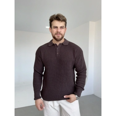 Polo Yaka Kazak Kahverengi