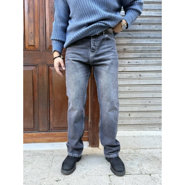 Taş Yıkama Beyaz Dikişli Kot