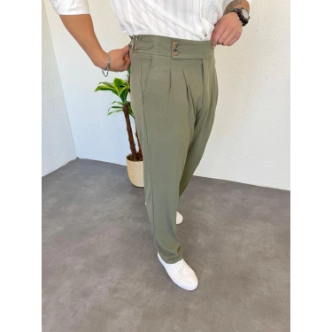 Tokalı Harvest Baggy Kumaş Pantolon Haki Yeşili