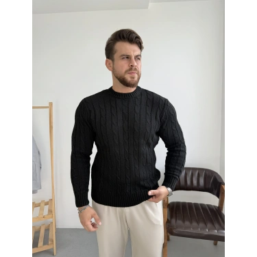 Zincir Desenli Kazak Siyah