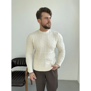 Zincir Desenli Kazak Vanilya