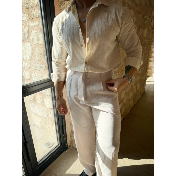 Modal Kumaş Pileli Baggy Taş Gri