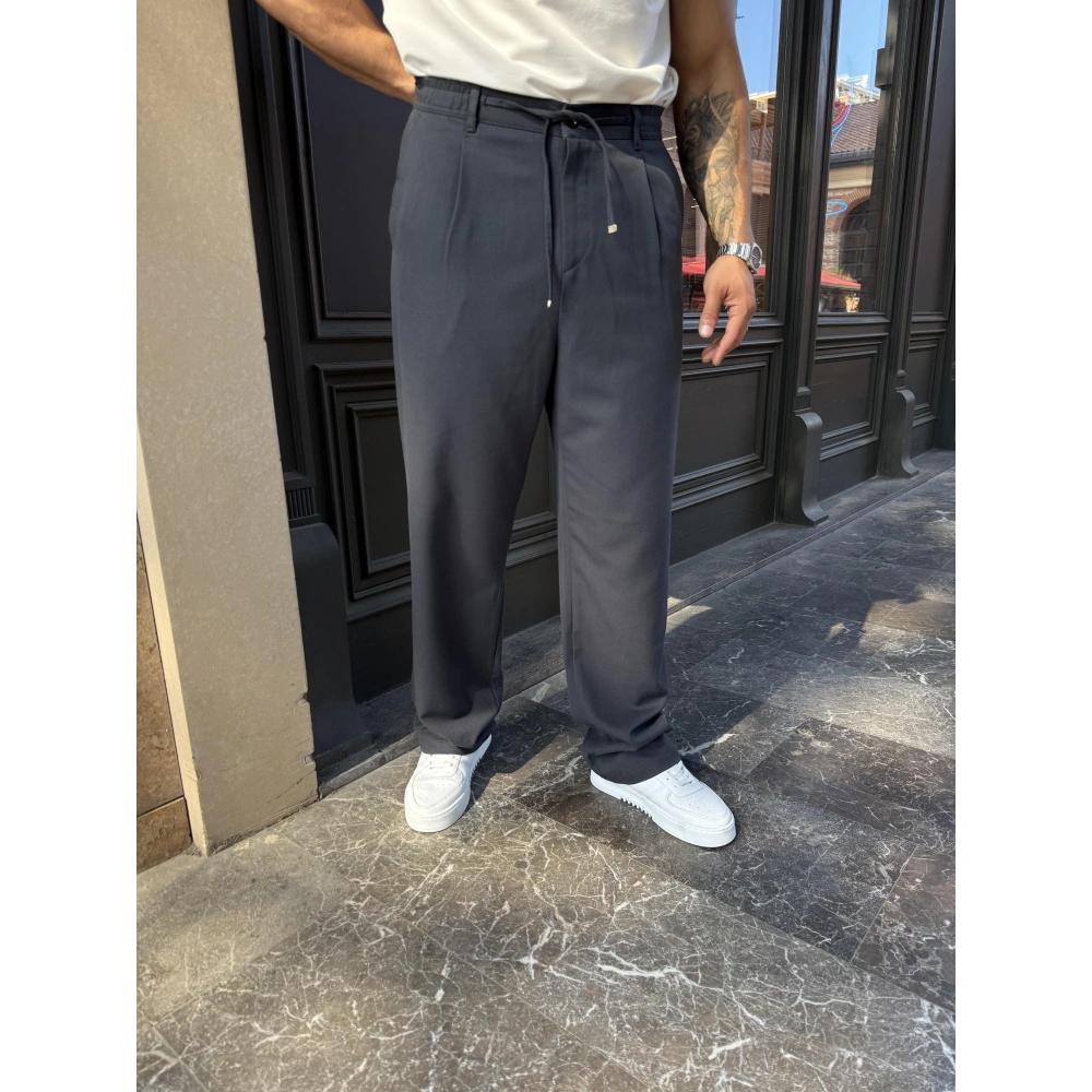 İp Detay Baggy Kumaş Pantolon Antrasit