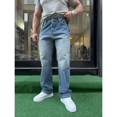 Koyu Mavi Taş Yıkama Baggy Kalıp Kot