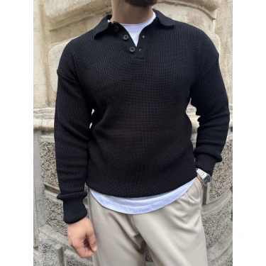 Polo Yaka Kazak Siyah