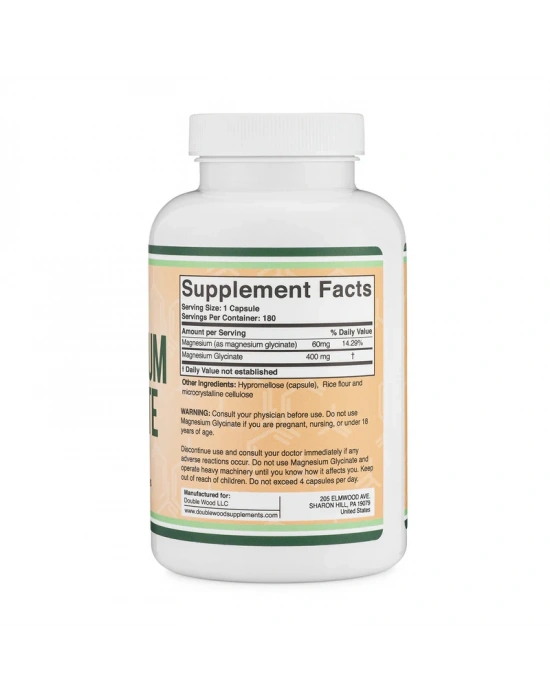 Double Wood Magnesium Glycinate 400 mg 180 Kapsül
