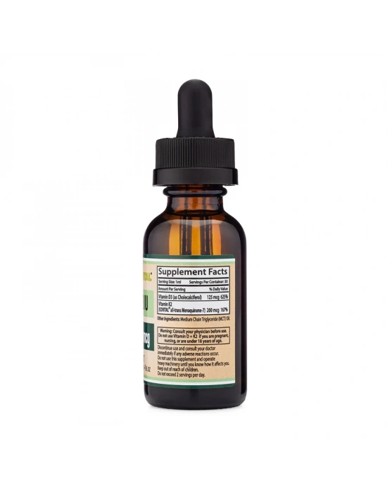 Double Wood D3 + K2 Vitamin Damla 5000 IU D3 + 200 mcg K2 30 ml