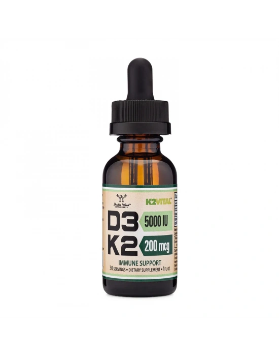 Double Wood D3 + K2 Vitamin Damla 5000 IU D3 + 200 mcg K2 30 ml