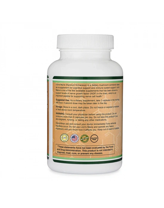 Double Wood Lion’s Mane Mushroom 500 mg 120 Kapsül