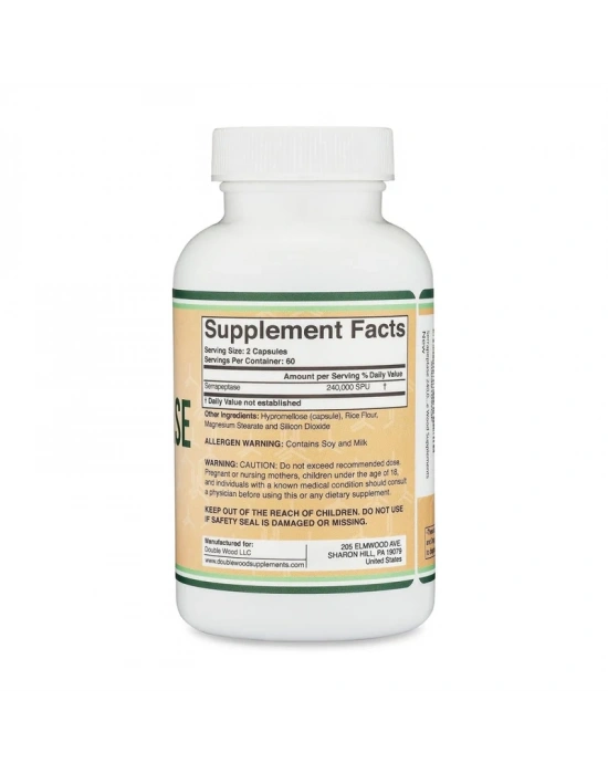 Double Wood Serrapeptase 240,000 SPU 120 Kapsül