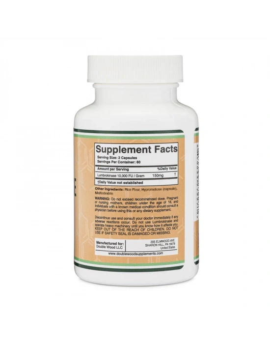Double Wood Lumbrokinase 150 mg 120 Kapsül