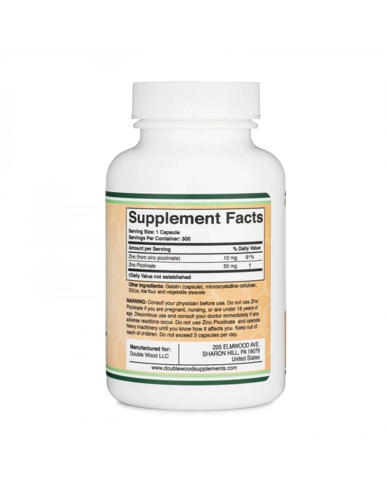 Double Wood Zinc Picolinate 50 mg 300 Kapsül