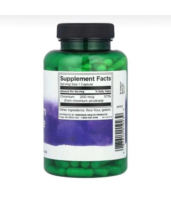 SWANSON CHROMİUM PİCOLİNATE 200 MG 200 KAPSÜL