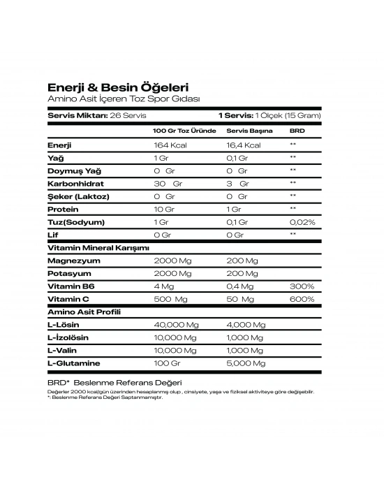 VERA-X NUTRITION BCAA-X + GLUTAMINE FORMULA | 400 GR | 26 SERVİS