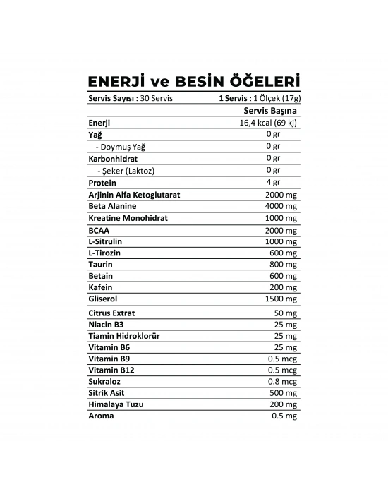 VERA-X NUTRITION GODXWAR INTENSE PREWORKOUT | 510 GR | 30 SERVİS | CHERRY COLA