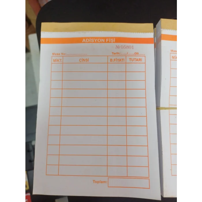 A6 Adisyon 10cilt 100 Yaprak 10x14 ebat 1 hamur Kağıt Numaralı