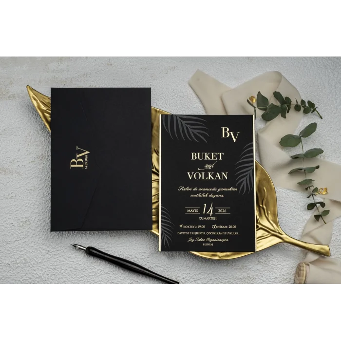 Ekonom Lüks Düğün Davetiyesi 9265