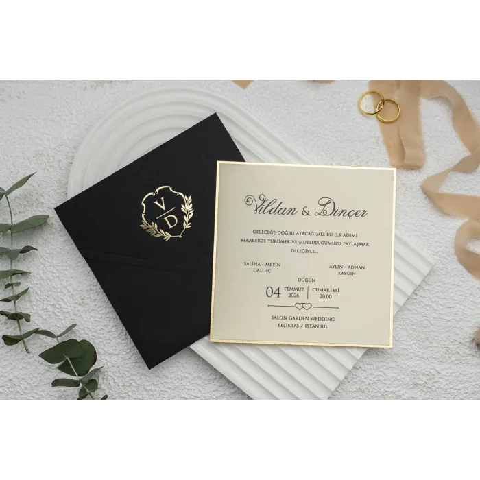 Ekonom Lüks Düğün Davetiyesi 9282