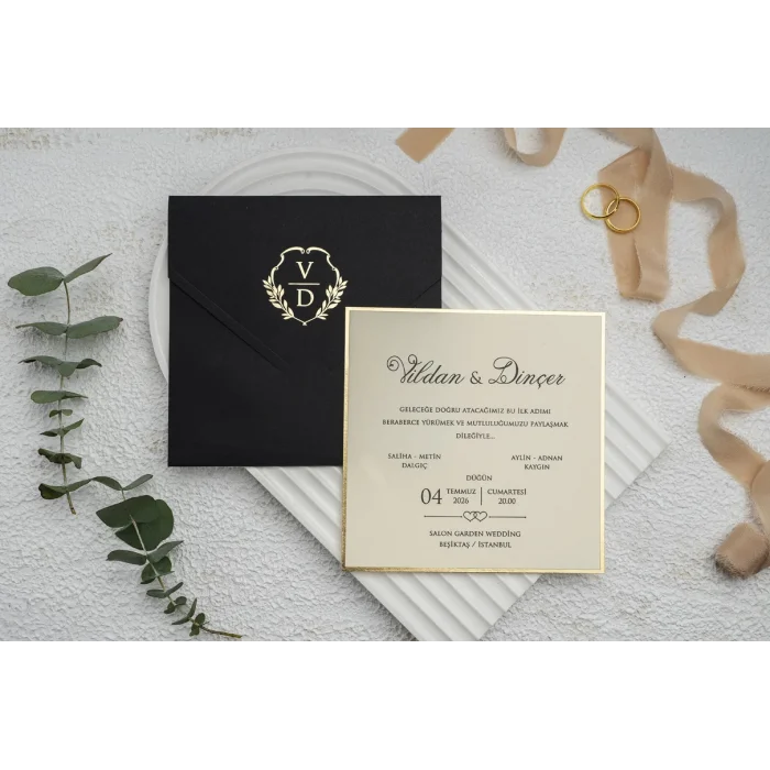 Ekonom Lüks Düğün Davetiyesi 9282