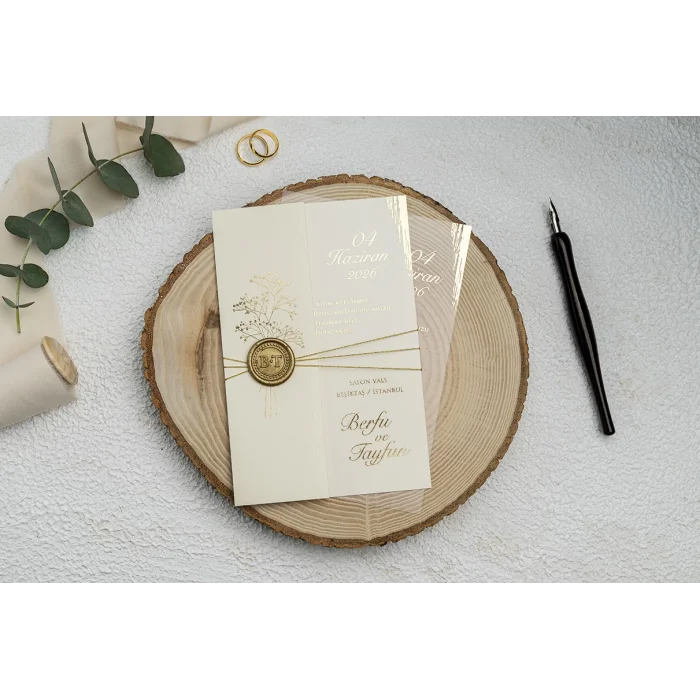 Ekonom Şeffaf Model Lüks Düğün Davetiyesi 9277