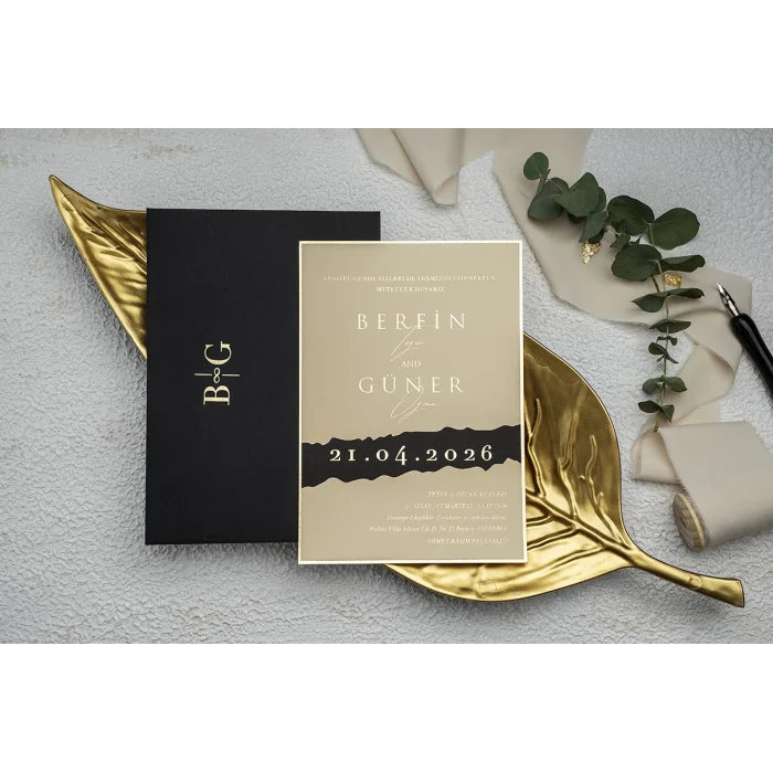 Ekonom Lüks Düğün Davetiyesi 9281