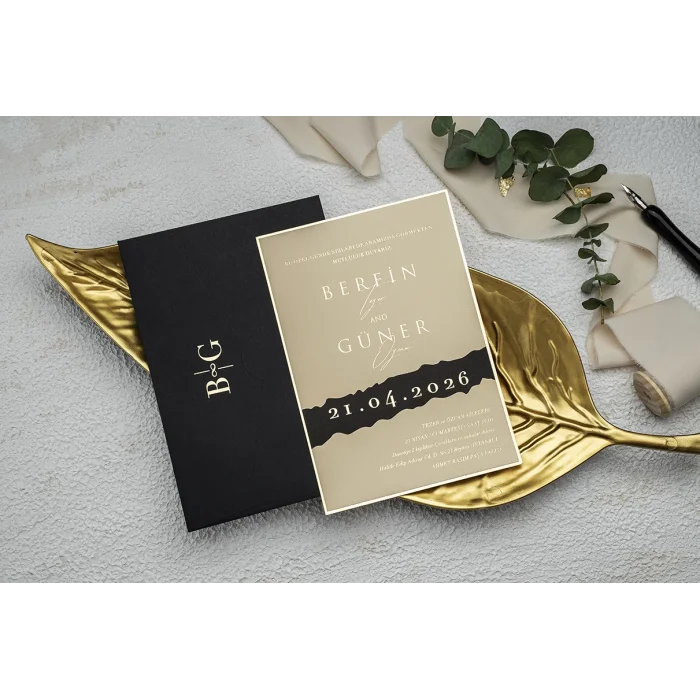 Ekonom Lüks Düğün Davetiyesi 9281