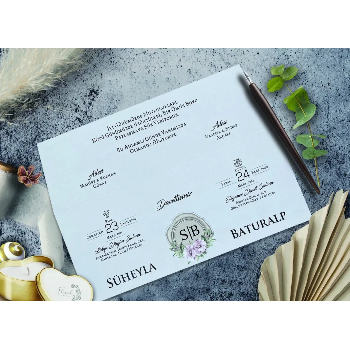 Elegance Yeni Ekonomik Davetiye 7008