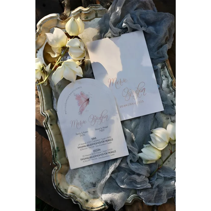 Oval Davetiye Zarfı Yaldız Baskı 2685 (500 ADET)