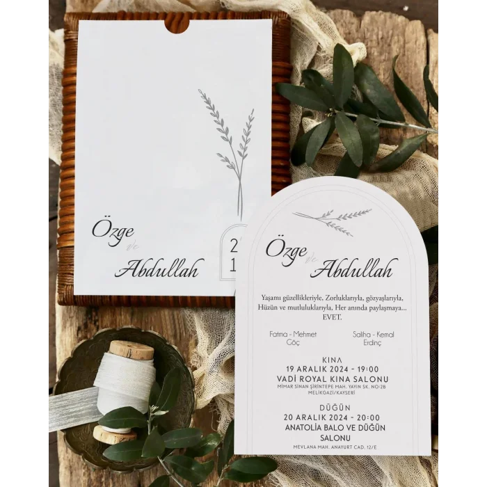 Oval Davetiye Zarfı Yaldız Baskı 2686 (500 ADET)