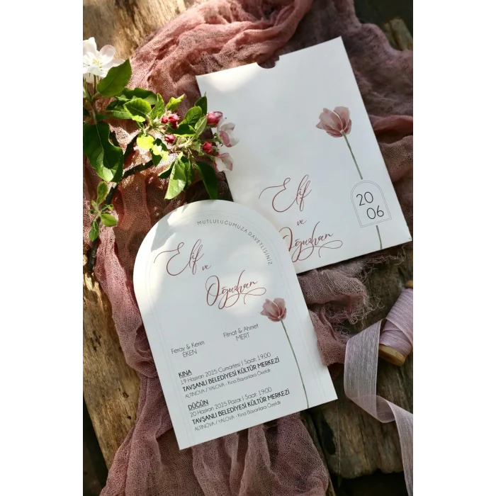 Oval Davetiye Zarfı Yaldız Baskı 2687 (500 ADET)