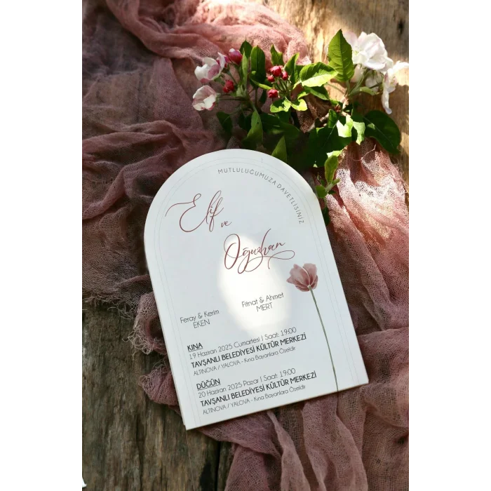 Oval Davetiye Zarfı Yaldız Baskı 2687 (500 ADET)