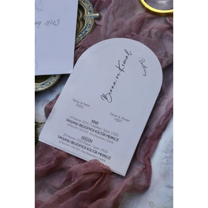 Oval Davetiye Zarfı Yaldız Baskı 2688 (500 ADET)