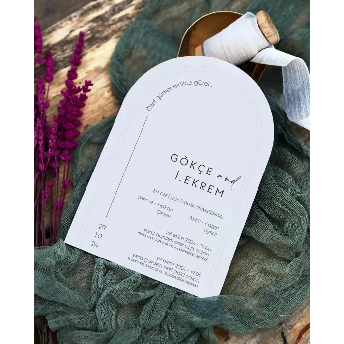 Oval Davetiye Zarfı Yaldız Baskı 2689 (500 ADET)